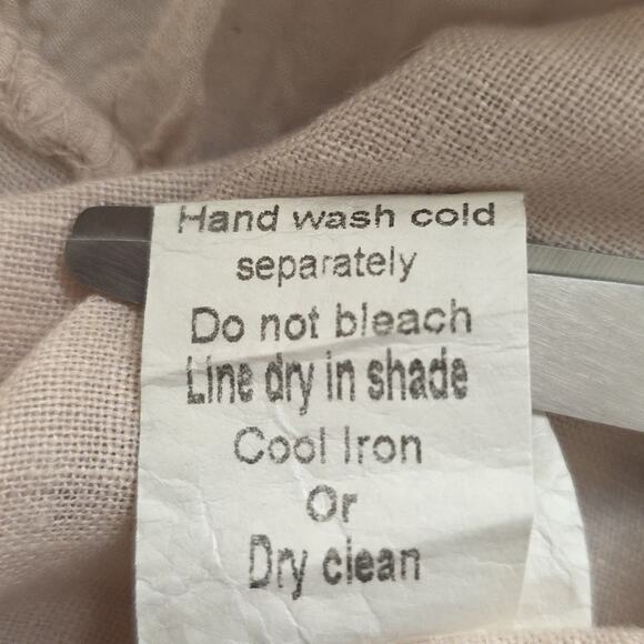 Womens Size M Beige 100% Linen Lace Ruffle BOHO Beach Valentina Tank Top - Picture 11 of 11